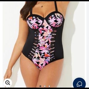 Ruched one piece swimsuit